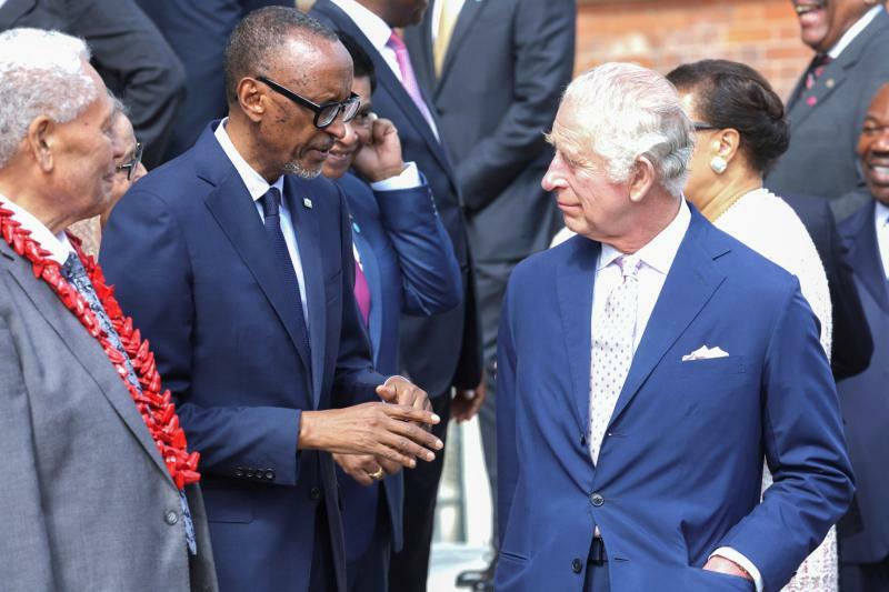イギリスを訪問したルワンダのカガメ大統領（中央）とチャールズ国王（2023.5.5）。ルワンダも自由貿易協定には積極的だが、地域全体でEUと協議する方針で、EPAに前のめりのケニアとは温度差がある。