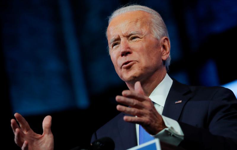 大統領選挙での勝利が正式に確定してTV演説に臨むバイデン氏(2020.12.14)。バイデンは選挙中から、中ロへの対抗を意識して途上国むけ援助の増額などを主張し、同盟国にも協力を求めてきた。