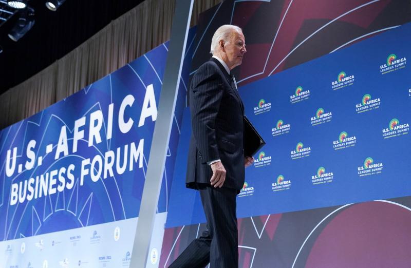 アメリカ・アフリカ・ビジネスフォーラムに出席したバイデン大統領(2022.12.14)。中ロ包囲網を意識するバイデンは2020年大統領選挙の段階からアフリカ向け援助の増加を主張してきた。