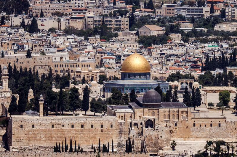 エルサレムの遠景（2023.4.23）。ユダヤ教、キリスト教、イスラームそれぞれの聖地であるこの街の帰属は、パレスチナ問題を複雑にしてきた。