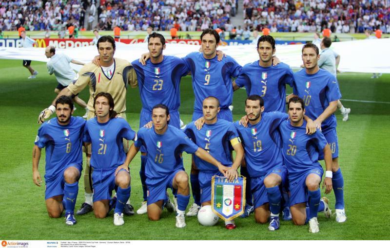 2006年W杯決勝戦のイタリア代表（2006年7月9日）