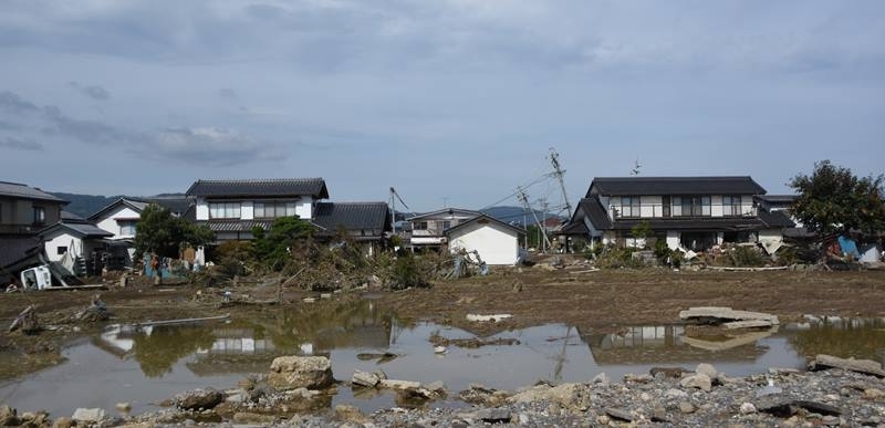 千曲川の決壊により被災した住宅（長野市穂保地区）筆者撮影