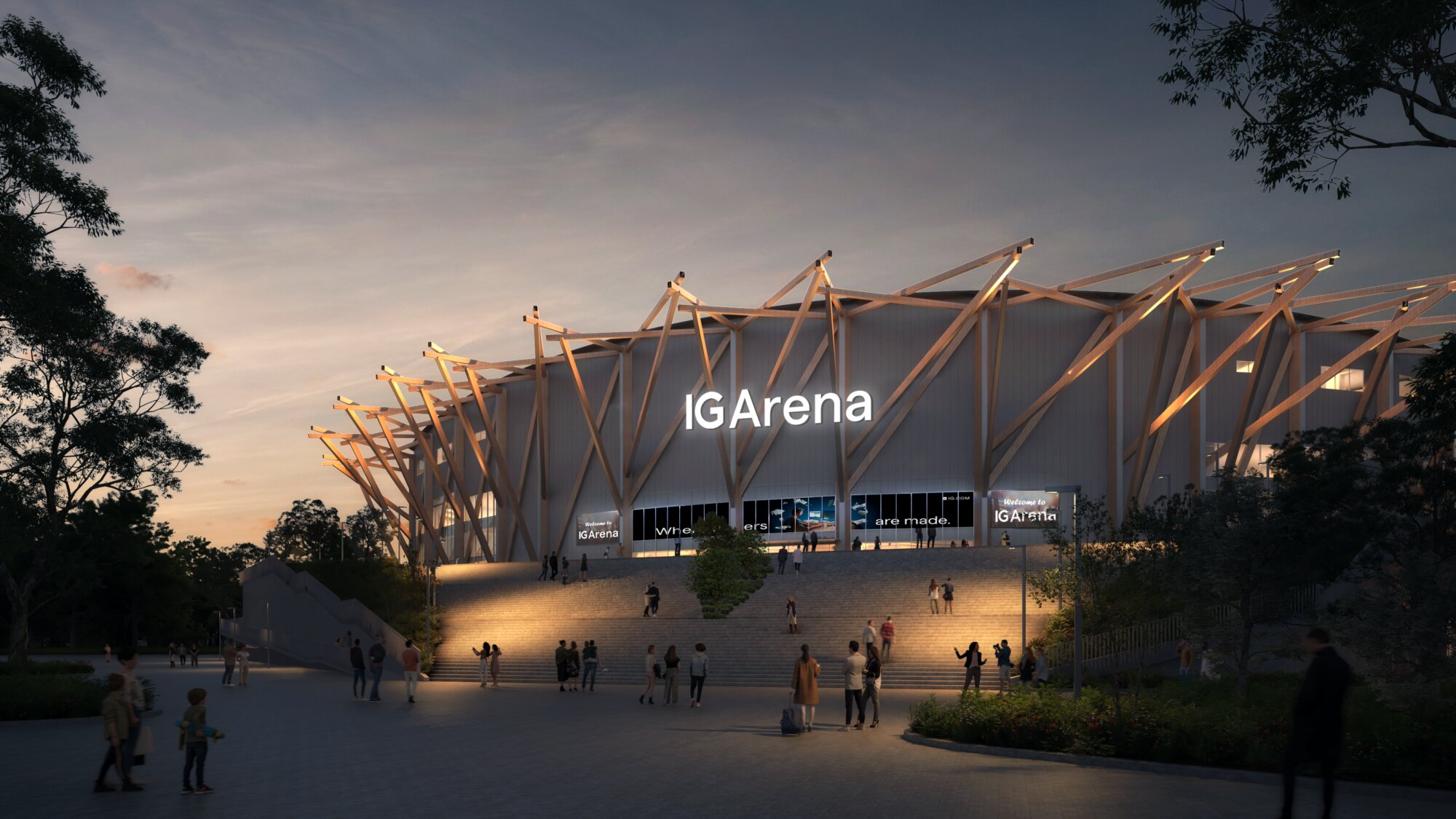 動き出したIGアリーナ。来年7月開業を目指し現在建設中である(イメージ提供©Aichi International Arena Co.,Ltd.)