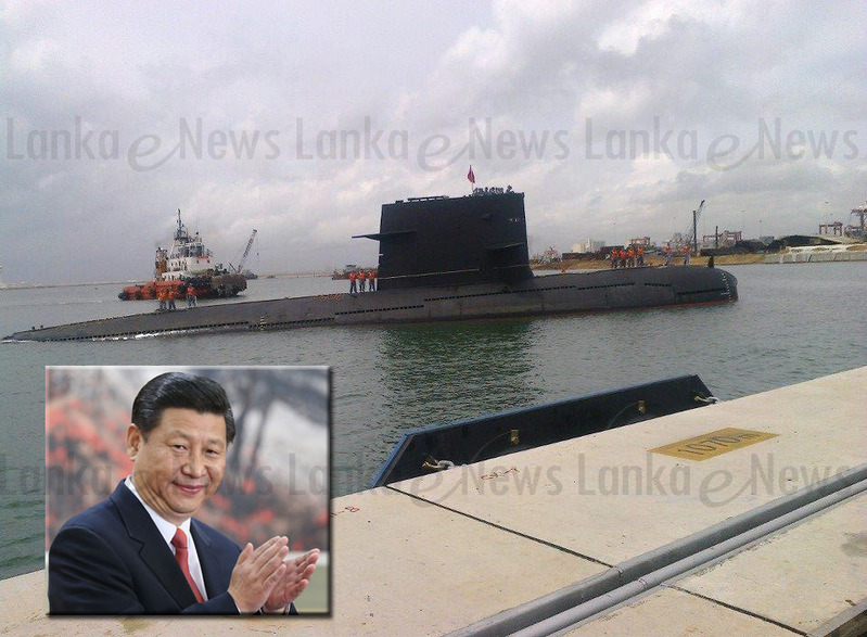 15日にコロンボ港に顔見せた中国潜水艦。出所：lankaenews.com
