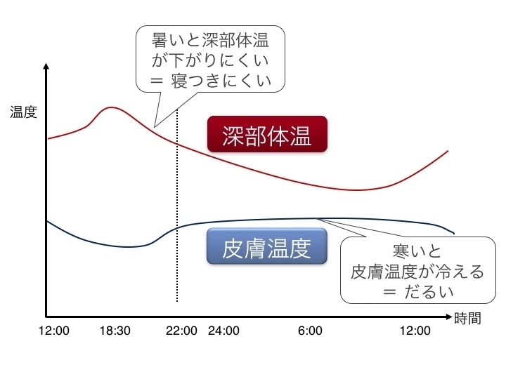 深部体温とは体表温度の経時変化