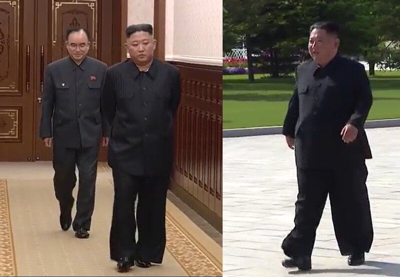 左は６月４日撮影、右は４月29日撮影。ともに朝鮮中央テレビより筆者キャプチャー