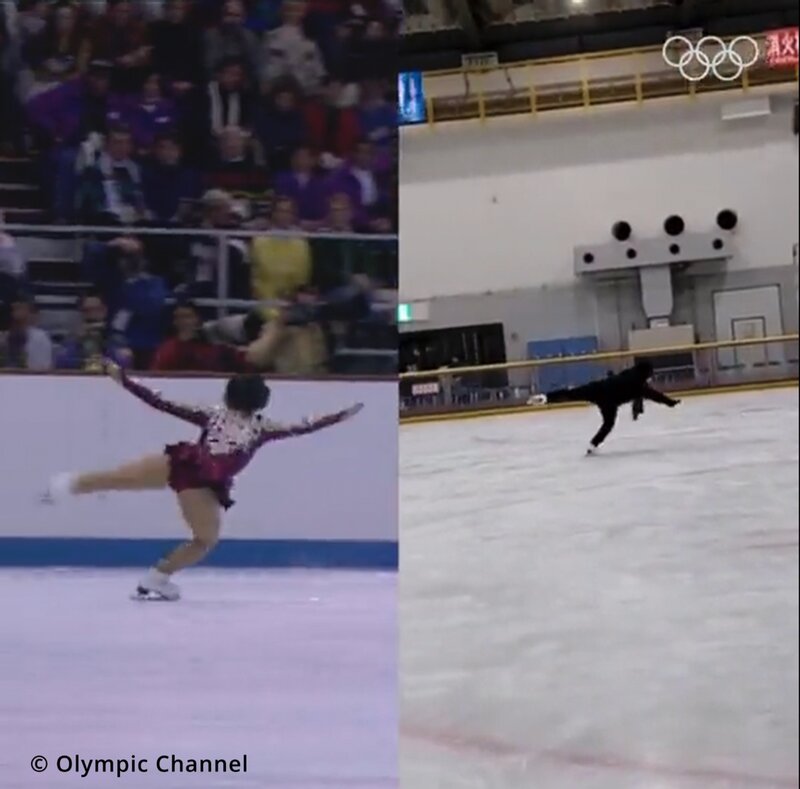 オリンピックチャンネル公式ツイッターで、アクセルの比較動画が掲載された