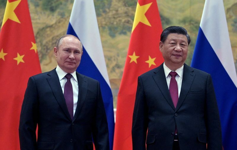 北京五輪で会談する習近平・国家主席とプーチン大統領