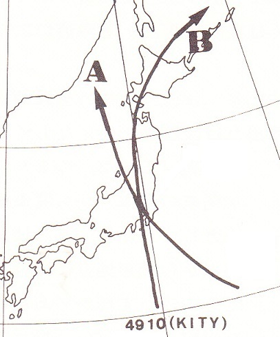 図1　享保8年の台風と似ていると考えられる台風のコース