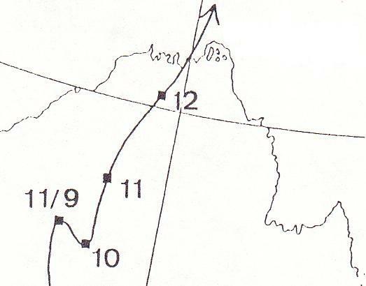 図1 昭和45年11月の北インド洋のサイクロン
