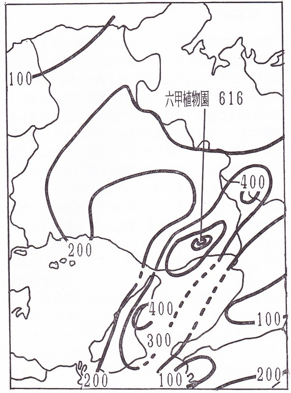 図　昭和13年の阪神大水害の雨量分布（7日3日10時～5日15時）