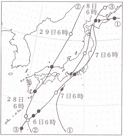 図1　明治31～32年に大きな被書をもたらした台風