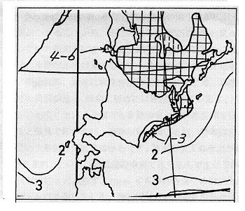 図１　昭和59年に気象庁が発表した海氷情報の一部（3月20日）