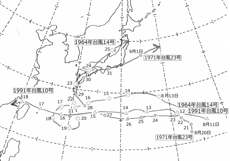 図2　台風5号の類似台風