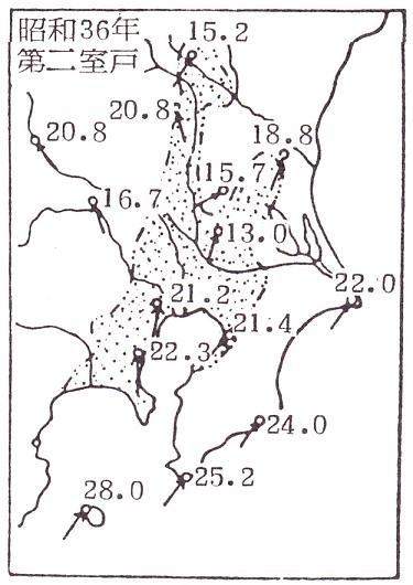 図２　第二室戸台風による関東地方の塩風害