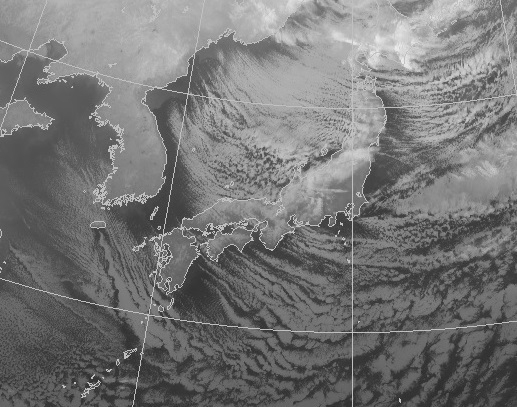 図3　気象衛星「ひまわり」の赤外画像（平成29年12月27日3時）