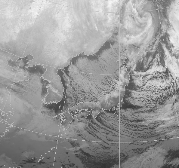 図3　気象衛星「ひまわり」の可視画像（平成30年（2018年）1月25日9時）