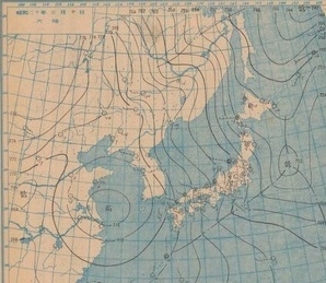 図　地上天気図（昭和20年（1945年）3月10日6時）
