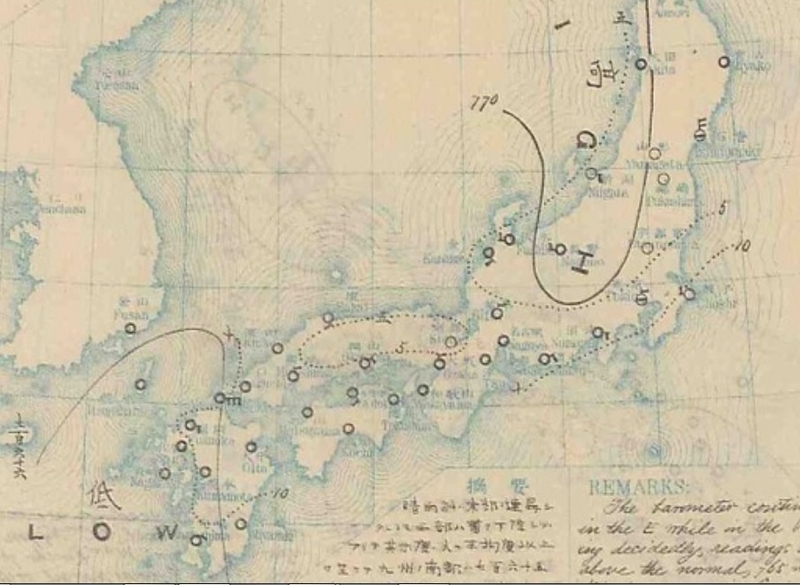 図1　地上天気図（明治26年（1893年）5月6日6時）
