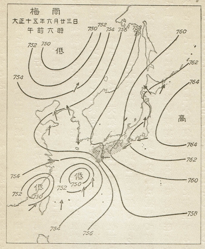 図3　梅雨（大正15年（1926年）6月23日午前6時）　