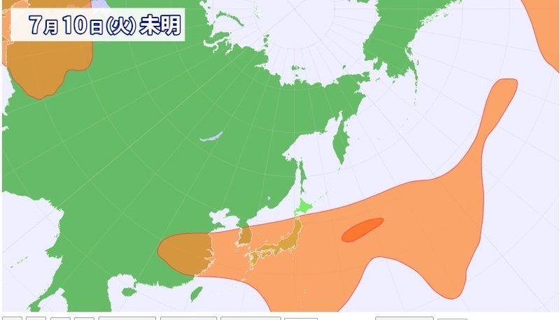 図1　上空約5キロの太平洋高気圧（7月10日未明）