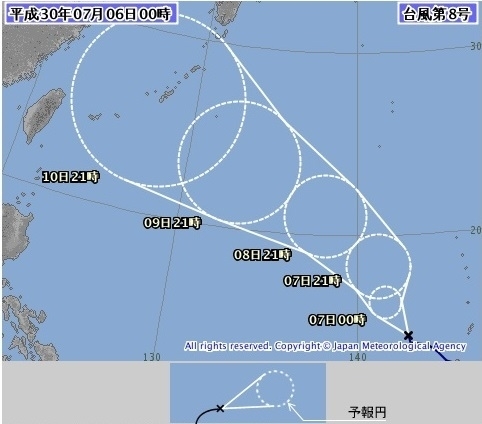 図5　台風8号の進路予報