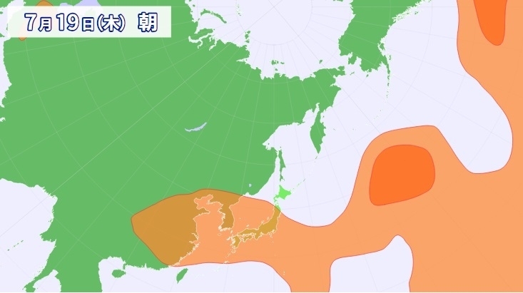 図3　日本上空の太平洋高気圧（7月19日朝）