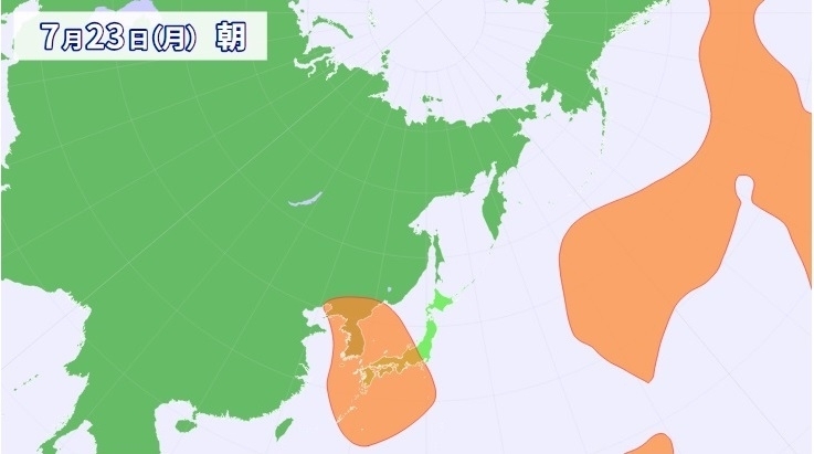 図4　日本上空の太平洋高気圧（7月23日朝）