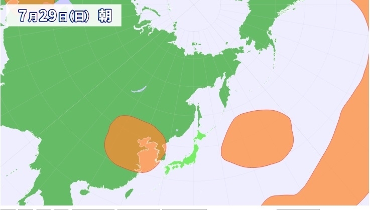図5　日本上空の太平洋高気圧（7月29日朝）
