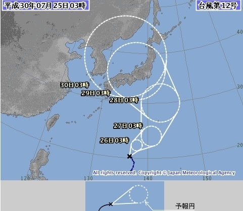 図3　台風12号の進路予報
