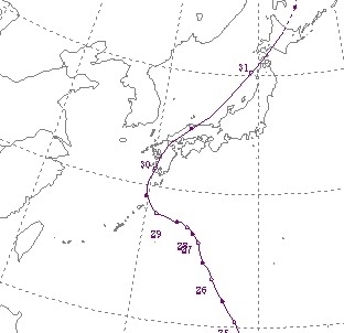 図4　平成16年の台風16号の経路