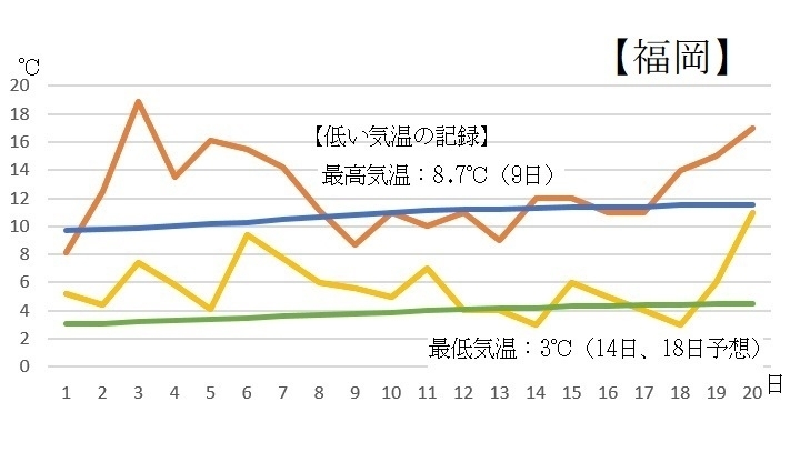 図6　福岡の2月の気温の推移