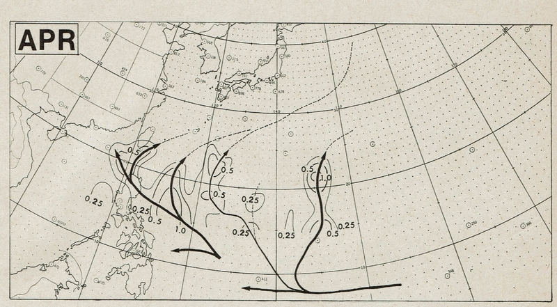 図3　台風の4月の平均進路