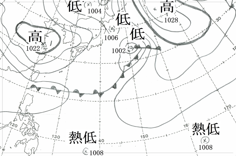 図2　地上天気図（5月7日9時）