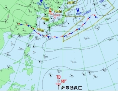 図4　地上天気図（6月18日15時）