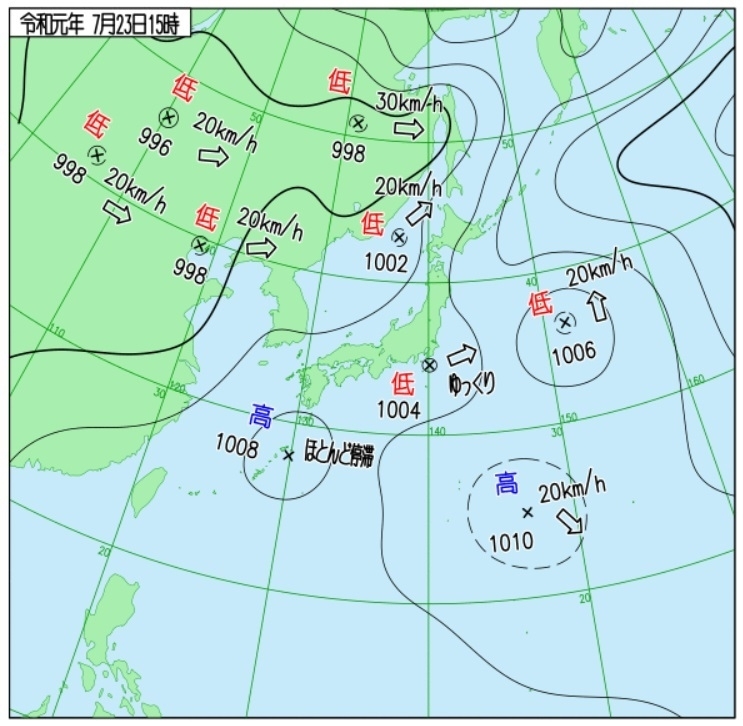 図1　地上天気図（7月23日15時）