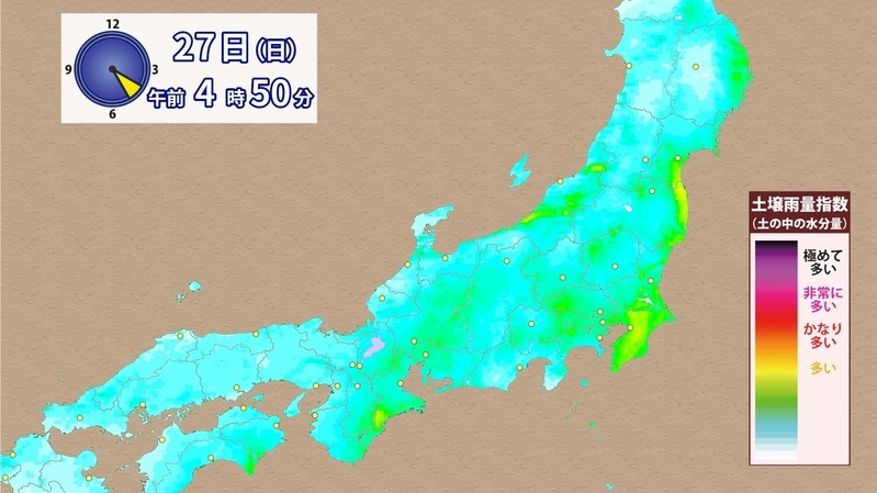 図3 土の中の水分量(土壌雨量指数)