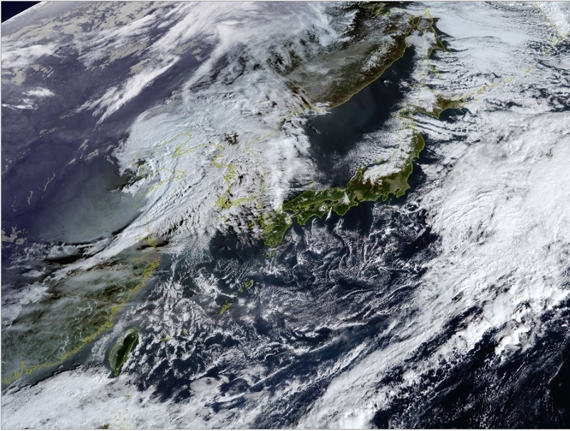 図1　朝鮮半島から東シナ海の雲（11月10日8時20分）
