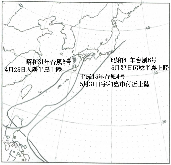 図3　4～5月の台風上陸