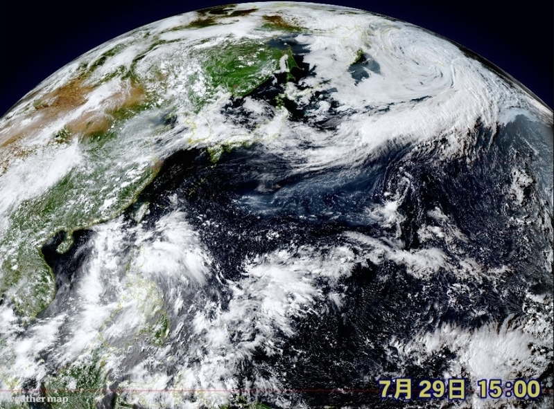 図2 日本の南海上の雲(7月29日15時)