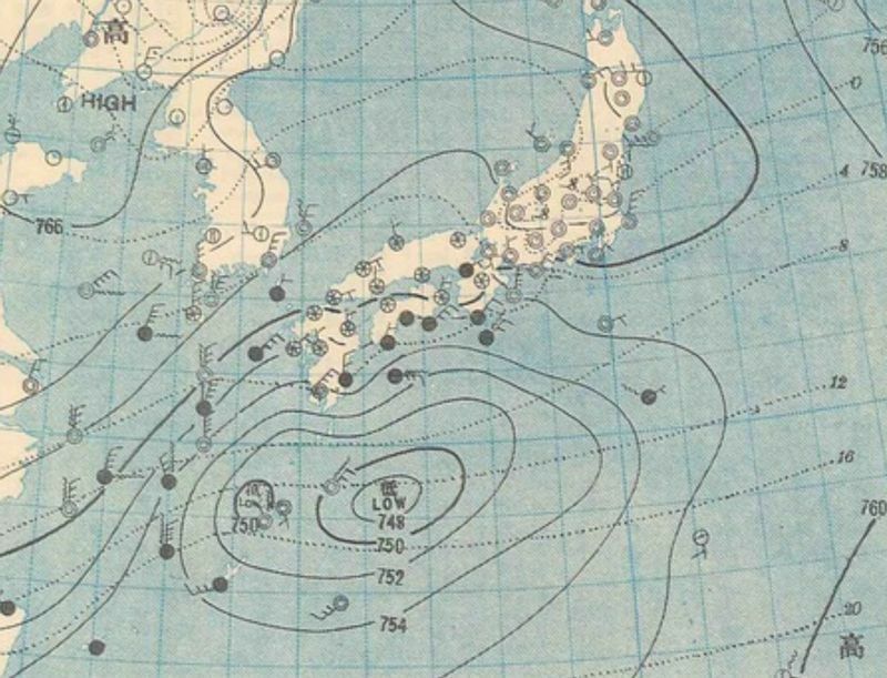 図1　地上天気図の一部（昭和11年（1936年）2月26日6時）