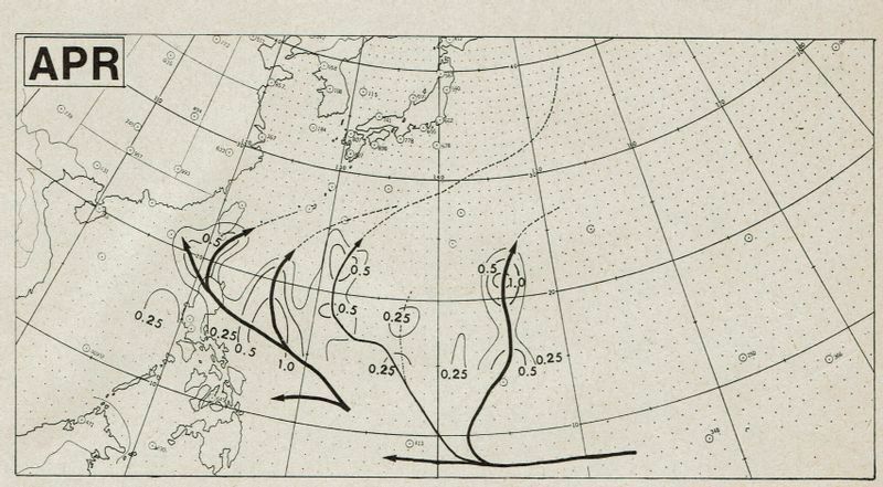 図2　台風の4月の平均経路