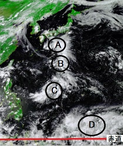 図3　日本の南海上で増えてきた積乱雲（7月15日15時）