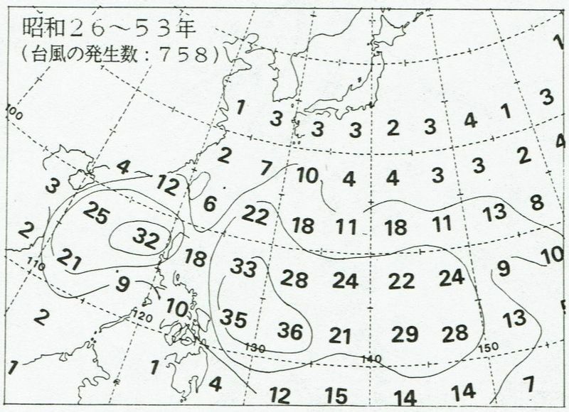 図4　台風の発生場所