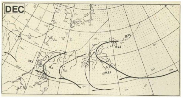 図2　台風の12月の平均経路
