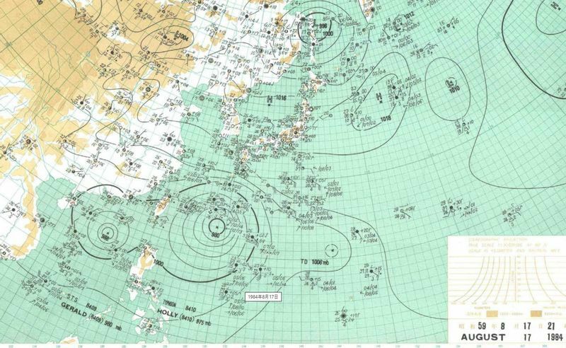 図5　地上天気図（昭和59年8月17日21時）