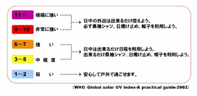 図5　UVインデックスに応じた紫外線対策