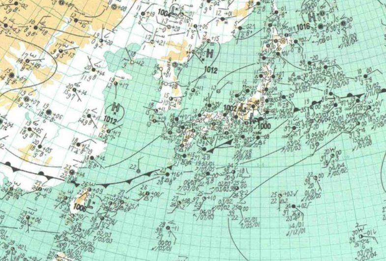 図1　地上天気図（昭和59年（1984年）5月14日9時）