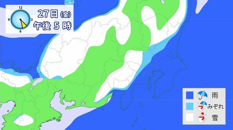 図3　雨雪判別予報（1月27日17時の予報）