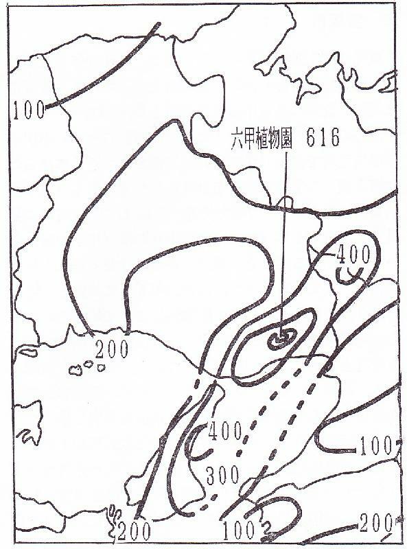 図4　昭和13年の阪神大水害の雨量分布（7日3日10時～5日15時）